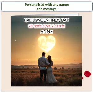 Biglietto San Valentino Personalizzato A Colui che Amo - Cuore Sole Moglie Marito - Foto 1 di 5