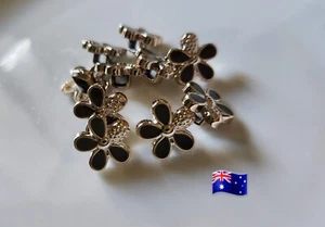 10pcs 12mm Black & Gold Rhinestones Shank Button - Picture 1 of 1