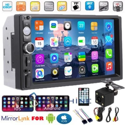 Estereo De Pantalla con Bluetooth Para Coche Carro Auto Backup Camera USB/AUX/FM - Image 1 of 4