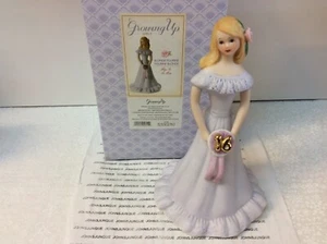GROWING UP GIRL ENESCO BLONDE AGE 16 New in PURPLE Box Porcelain Figurine - Imagen 1 de 5