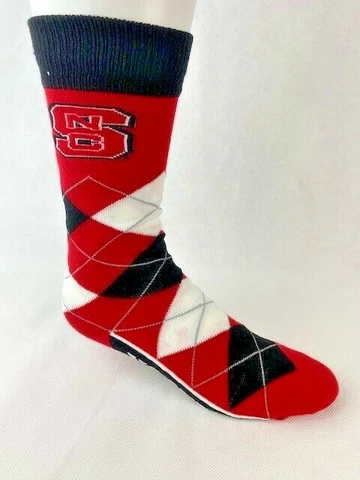 North Carolina State Wolfpack NC State Argyle Crew Socks Cover