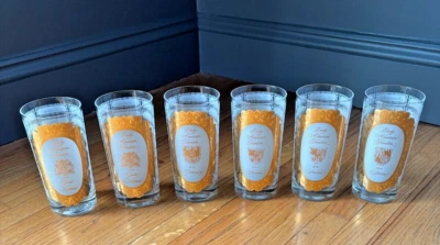 Nombres de las primeras familias americanas RARO - Seis vasos Highball Foto 1 de 4