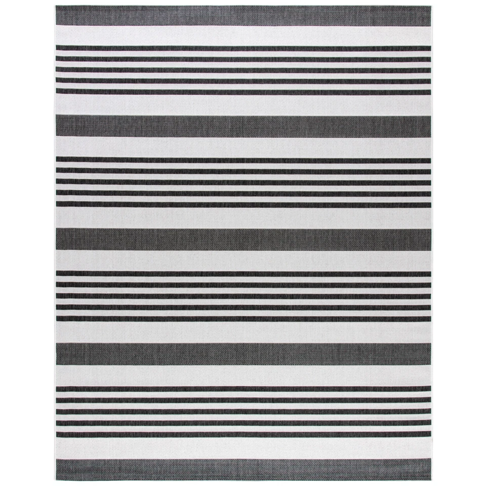SAFAVIEH Outdoor BHS222F Beach House Lt Grey / Charcoal Rug - Image 1 of 1