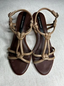 Matt Bernson Elba Sandals Rose Gold Knot Strap Block Heel Sundance Size 9 - Picture 1 of 5