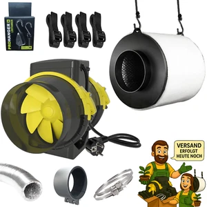 Abluft Set Grow 125mm | Lüfter + Filter | Für 60x60 bis 120x120 cm Growbox - Bild 1 von 10