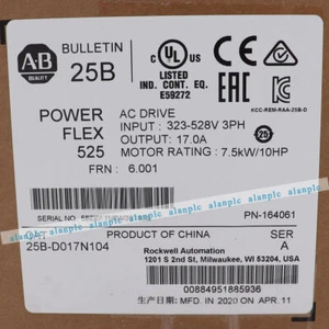 Allen Bradley 25B-D017N104 AB VFD PowerFlex 525 envío rápido - Imagen 1 de 3