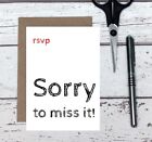 sorry to miss it card - reply card - RSVP card - wedding acceptance card - party