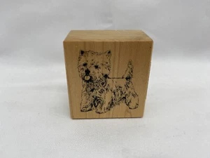 PSX Terrier Dog Wood Rubber Stamp 1999 Vintage C-485 - Picture 1 of 4