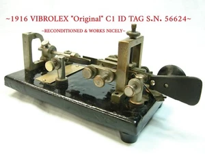 ~VIBROPLEX 1916 "Original" BUG TELEGRAPH KEY~RECONDITIONED & WORKING~ - Picture 1 of 8