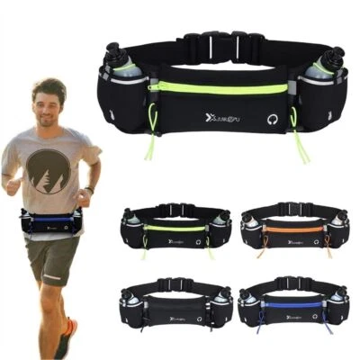 New Men Running Waist Bags Belt Pouch Trail with Water Bottle Sports Phone Pack - Изображение 1 из 4