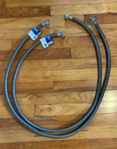 2 Brasscraft Braided Polymer Washing Machine Hoses 3/4 x 60 BL12-60WA P - Picture 1 of 4