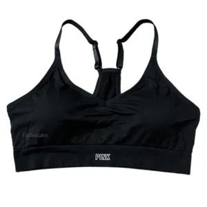 Victoria's Secret PINK nahtlos gefütterter Racerback-Sport-BH ohne Bügel XXLarge schwarz - Bild 1 von 3