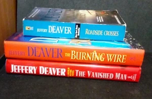 3 Jeffrey Deaver The Vanished Man Burning Wire Lincoln Rhyme Roadside Crosses - Picture 1 of 12