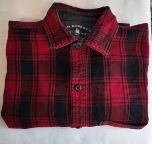 G.H. Bass & Co. Men's Flannel Button Up Classic Red/Black Plaid Shirt Small - Picture 1 of 7