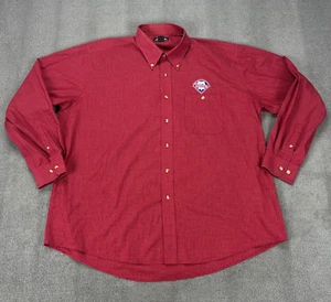 Philadelphia Phillies Shirt Antigua Mens Extra Large XL Button Up Red Checkered - Picture 1 of 9