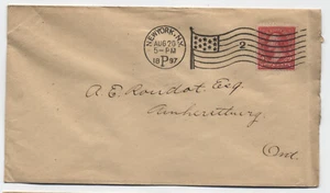 1897 New York City station P flag cancel cover to Canada [SR.778] - Picture 1 of 3