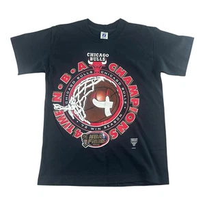 Vtg Logo 7 Chicago Bulls 4X NBA Champions T-shirt Size XL 1996 NBA Finals - Picture 1 of 9