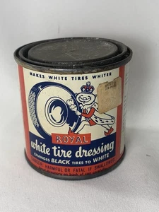 ROYAL White Tire Dressing Can 1/2 Pint Can Rare "Changes BLACK Tires to WHITE" - Bild 1 von 10