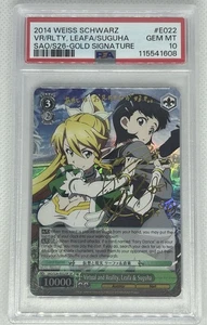 Leafa/Suguha SAO/S26-022SP Gold Signature SP Weiss Schwarz English -(PSA 10 Gem) - Picture 1 of 2