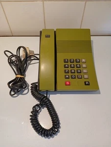 Téléphone Vintage À Touches Digitel 2000 Vert Olive Années 80 Fonctionne - Photo 1/6