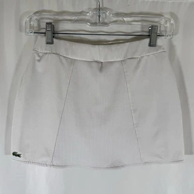 Lacoste Sport Skirt Skort Women's 32 XS White Pull On Elastic Waist Mini Lined - Image 1 of 4