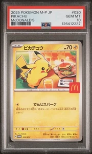 Pokémon JPN M-P 2025 PROMO MCDONALD'S #020 PIKACHU PSA 10 - Imagen 1 de 2