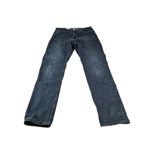 Jean homme Eddie Bauer doublé flanelle 36x36 bleu buffle plaid rouge coton stretch - Photo 1/19