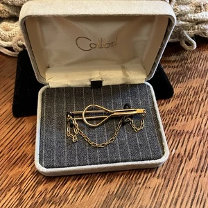 Vintage Colibri 18 KT Gold Electroplated Men's Tie Bar. New in Box! - Picture 1 of 5