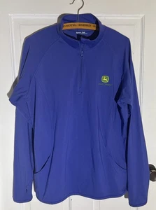 Women’s John Deere Quarter Zip Performance Jacket Pull Over, Blue, Sport Tek, XL - Picture 1 of 13