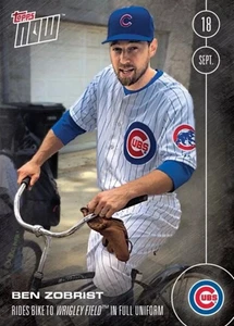 2016 TOPPS NOW #475 BEN ZOBRIST - RIDES BIKE TO WRIGLEY FIELD - Chicago Cubs - Bild 1 von 1