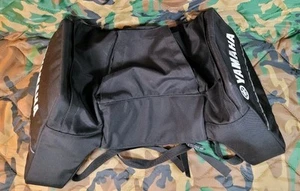 YAMAHA SNOWMOBILE SADDLE BAG BLACK NYLON MULTIPLE POCKETS WITH BUCKLE AND STRAPS - Picture 1 of 16