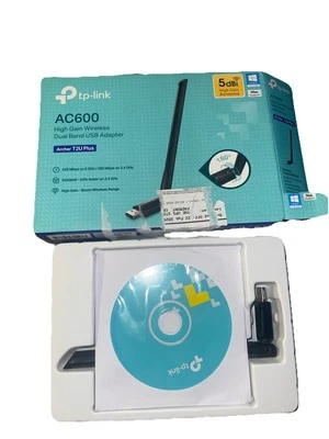 TP-Link Archer T2U Plus AC600 High Gain Wireless Dual Band USB 2.0 Wi-Fi Adapter - Image 1 of 2