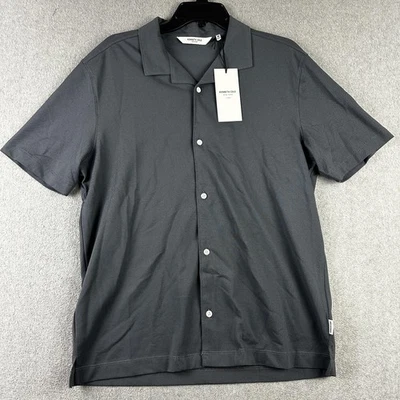 Kenneth Cole Shirt Mens Medium Arctic Sea Blue Button Up Short Sleeve Modern New - Image 1 of 4