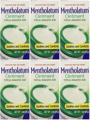 6 Pack Mentholatum Ointment Topical Analgesic Aromatic Vapors 1 Ounce Each - Image 1 of 4