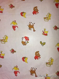 Vintage bunte Mod Tiere Spannbetttuch Twin 60er Kind Kinderzimmer Kleinkind EUC BEZAUBERND! - Bild 1 von 1
