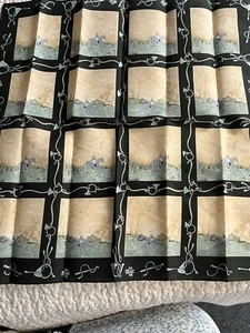 🎁Schal von Damon Italien Reithörner Reitsport Design Tasche 18" Quadrat KOSTENLOSER VERSAND Neu - Bild 1 von 10