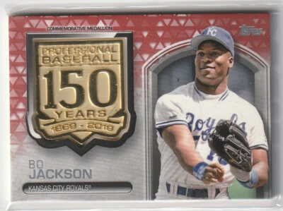 BO JACKSON KANSAS CITY ROYALS 2019 TOPPS 150TH ANNIVERSARY MEDALLION RED 15/25 - Image 1 of 2