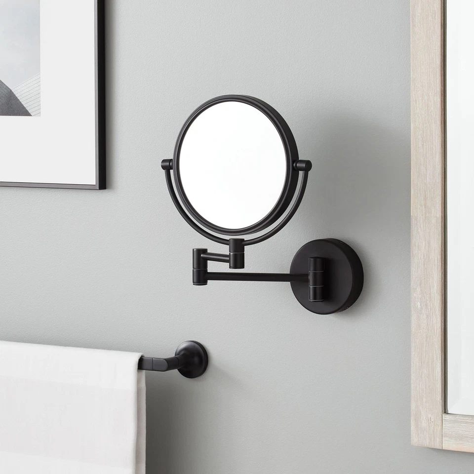 Signature Hardware SH662009MB Ramana Make Up Magnifying Mirror-Satin Black - Image 1 of 3