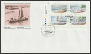 Canada #1269a, Small Craft-2, Work Boats, LL PB, First Day Cover, FDC 1990 - Picture 1 of 1