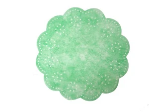 (GZ024) LOTE 50 TULES BLONDA ORGANZA DETALLE BODA COMUNION BAUTIZO CALADO VERDE - Imagen 1 de 4