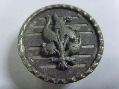 Antiguo botón de cuadro floral metal tono plata coleccionista posbelo 27 mm 49725 Foto 1 de 4