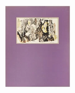 1950s L. Madura Abstract Gouache Painting Mid Century Modern Watercolor Vintage - Picture 1 of 5