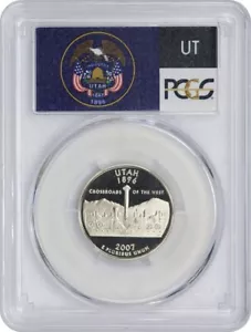 2007-S Flag Clad Utah State Quarter UT PR70DCAM PCGS Proof 70 Deep Cameo - Picture 1 of 2