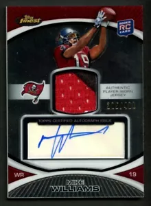 Mike Williams #82 signed auto 2010 Topps Finest Rookie Football Card 395/400 - Picture 1 of 1