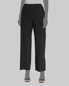 $1195 Eskandar Women's Black Elastic-Waistband Stretch Wide-Leg Pants Size 3 - Picture 1 of 6