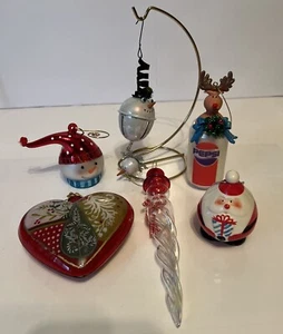 Mixed Lot Of 6 Christmas Ornament Pepsi, Pier 1 Heart… - Picture 1 of 8