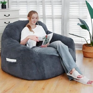 Giant Bean Bag Chair, Bean Bag Sofa with Armrests, Bean Bag Chairs for Adults... - Picture 1 of 7
