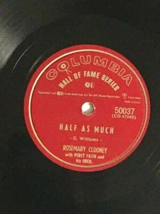 78 RPM Columbia #50037 Rosemary Clooney with Percy Faith - Half As Much/Tenderly - Picture 1 of 8