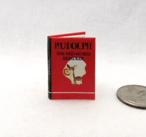 RUDOLPH THE RED-NOSED REINDEER 1:12 Scale Miniature Readable Illustrated Book  - Picture 1 of 10