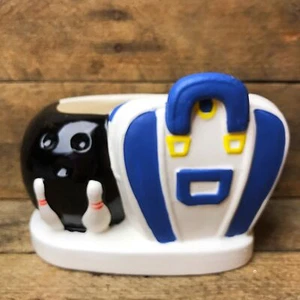 Vintage Blue Bag Bowling Planter Made in Japan - Picture 1 of 3